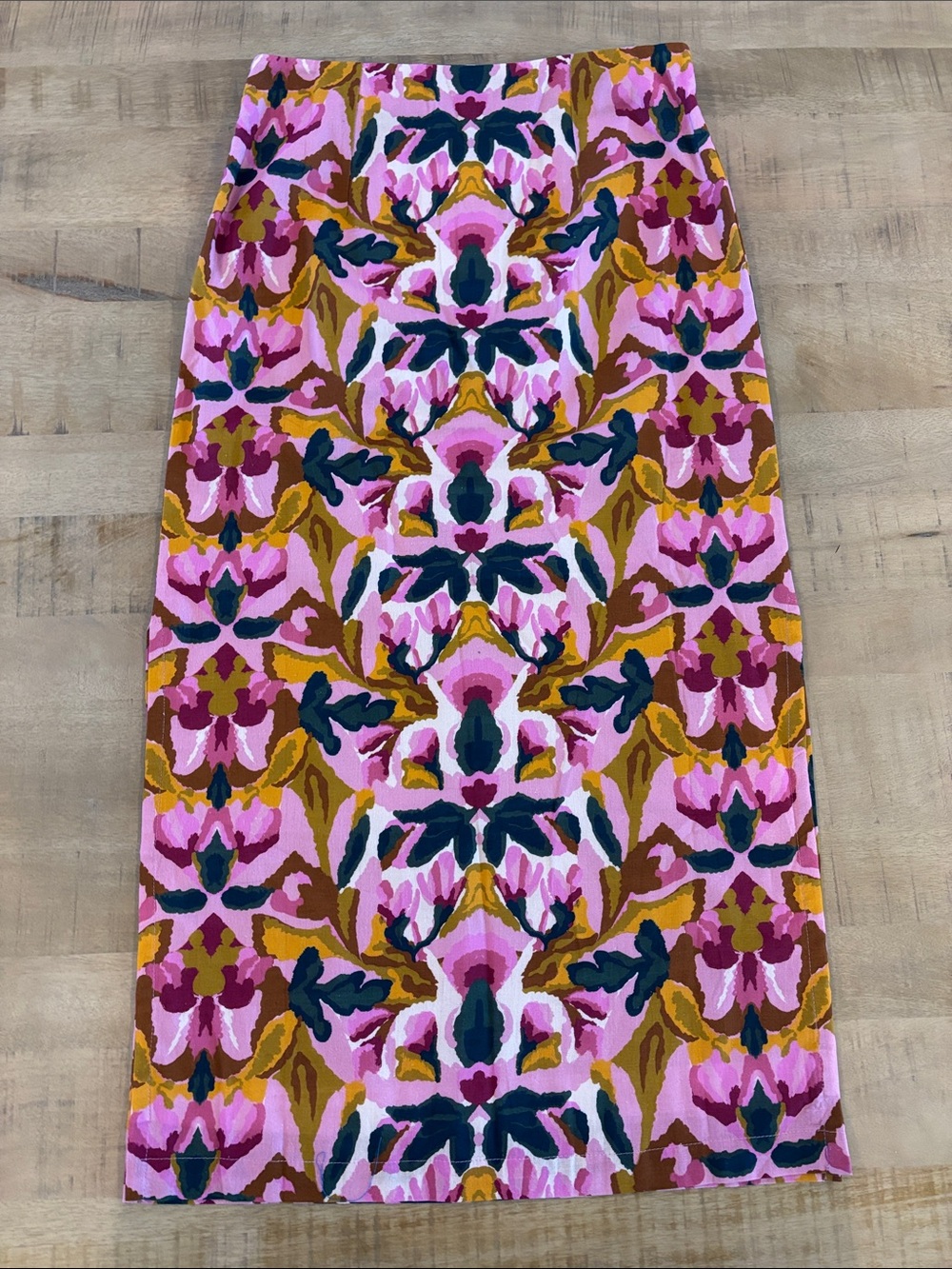 Beyond by Vera Floral Maxi Skirt Cotton/Linen Blend Large NWT Boutique $215 - Picture 9 of 10
